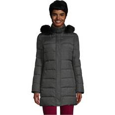 Lands' End Women Coats Lands' End Womens Down Winter Coat Dark Stone Heather Plus 2x