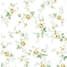 NextWall Blossom Floral Trail Peel and Stick Wallpaper Wheatfield & Sage