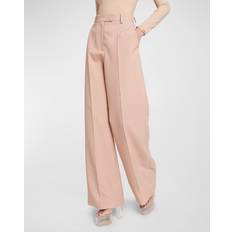 Valentino High-rise wide-leg pants beige