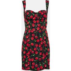 Dolce & Gabbana Short cherry-print charmeuse dress