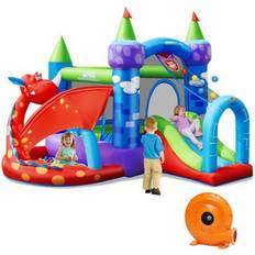 Goplus Kids Inflatable Bounce House Dragon Jumping Slide Bouncer Castle