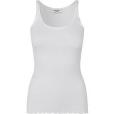 Rosemunde Women Tank Tops Rosemunde Rib Knitted Silk Top - New White