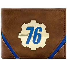 Fallout 76 Gold Vault-Tec Badge Brown ID & Card Bi-Fold