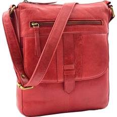 A1 Fashion Goods Womens Genuine Soft Vintage Leather Crossbody Messenger Bag Jill Red