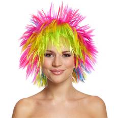 Cheap Short Wigs Henbrandt 80's Rainbow Punk Wig Blue/Pink/Green