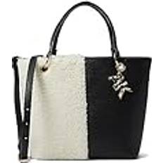 Anne Klein Small Convertible Faux Shearling Tote Black Multi Black Multi