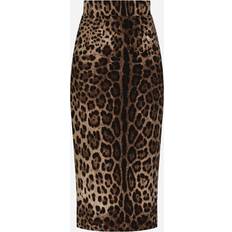 Women - Wool Skirts Dolce & Gabbana Leopard-print crepe calf-length skirt