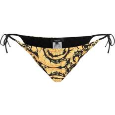 L Bikini Bottoms Versace Underwear Black Barocco Bikini Bottom A7900 Gold Print