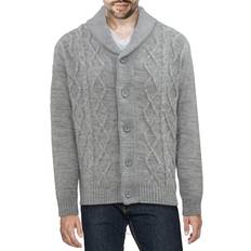 XRay Men's Shawl Collar Cable Knit Cardigan Oatmeal Oatmeal