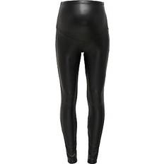 Only Mom Coated Leggings Black