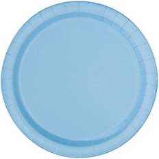 Unique 18cm Baby Blue Party Plates, Pack of 20