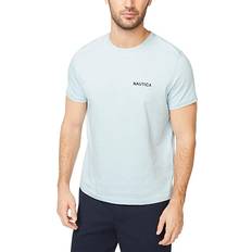 Nautica Mens Short Sleeve crew Neck T-Shirt, Bay Blue Solid