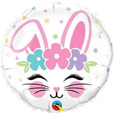 Qualatex 18" Bunny Face Foil Balloon, Multicolor
