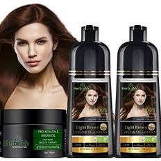 Herbishh Combo Pack-2pcs Hair Color Shampoo Argan Intense Dye Shampoo