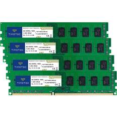 TIMETEC 16GB KIT4x4GB DDR3L DDR3 1600MHz PC3L-12800 PC3-12800 Non-ECC Unbuffered 1.35V 1.5V CL11 2Rx8 Dual Rank 240 Pin UDIMM Desktop PC