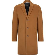 Hugo Boss Beige Coats Hugo Boss Men's Fully Lined Regular-Fit Coat Beige Beige