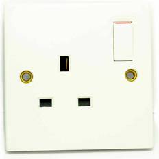 Kenable 13a single plug home indoor mains socket 1 gang switched white [006440]