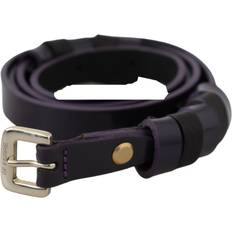 Gianfranco Ferre GF Ferre Black Leather Thin Gold Metal Chrome Buckle Belt