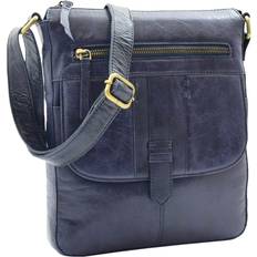 A1 Fashion Goods Womens Genuine Soft Vintage Leather Crossbody Messenger Bag Jill Navy