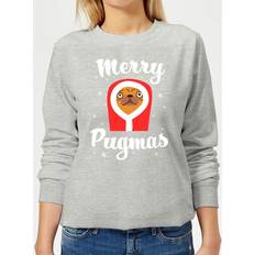 By IWOOT Merry Pugmas Women's Christmas Jumper Grey