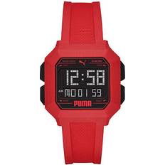 Puma Wristwatch remix p5055 silicone red digital chrono dual time