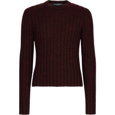 Dolce & Gabbana Ribbed Wool Round-Neck Sweater - Burgundy