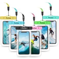 Procase Universal Waterproof Pouch Cellphone Dry Bag Underwater for iPhone 12 11 Max Xs Max XR 8 7 SE 2020 Galaxy S20 up to 6.9 Waterproof Phone for Beach Snorkeling -6 Pack