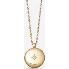 Astley Clarke Gold Biography Locket Necklace Clear