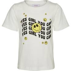 Vero Moda Normal Passform O-Ringning T-shirt - Vit/Snow White