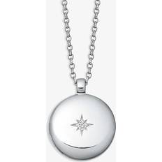 Astley Clarke Silver Biography Locket Necklace Clear