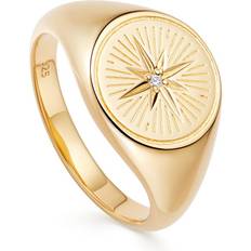 Astley Clarke Celestial Compass Signet Ring - Gold/Sapphire