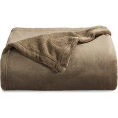 Bedsure Bedsure Fleece Twin Blankets Beige (200x150)