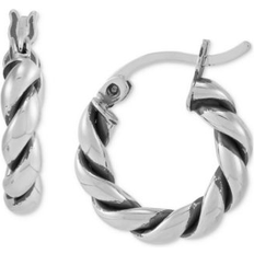 Giani Bernini Oxidized Twist Tube Hoop Earrings Collection In Silver Created For Macys Silver