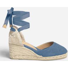 Carina Canvas Wedge Espadrilles Denim Beige