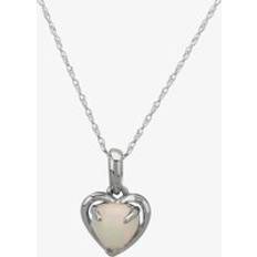 Grey Jewellery 9ct White Gold Opal-set Heart Pendant OJP0183-EO