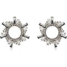 Amina Muaddi round crystal stud earrings women Metal/glass One Silver