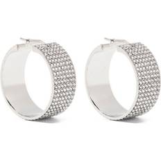 Amina Muaddi crystal-embellished hoop earrings women Brass One Silver