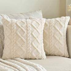 Shein 1pc Geometric Tufted Cushion Cover Without Filler Beige