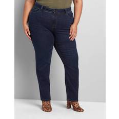 Lane Bryant Lane Bryant Curvy Fit Mid-Rise Straight Jean Dark Denim