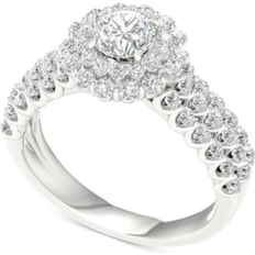 Macy's Diamond Double Halo Multi-Row Engagement Ring 1-1/2 ct. t.w. in 14k White Gold White Gold White Gold