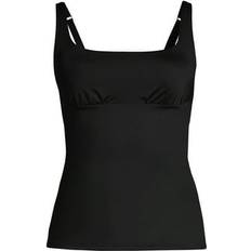 Lands' End Women Tankinis Lands' End Women Plus Chlorine Resistant Square Neck Underwire Tankini Swimsuit Top Adjustable Straps