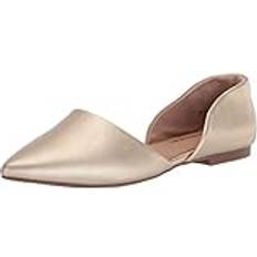 Amazon Essentials Women's D'Orsay Flat Ballet, Gold