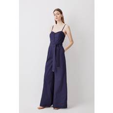 Karen Millen Cotton Top Stitch Pleated Jumpsuit