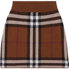 Burberry S Skirts Burberry Exaggerated Check jacquard mini skirt women Wool Brown