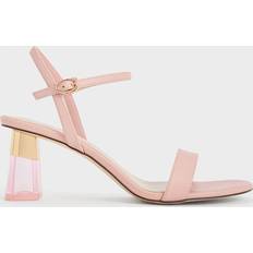 Clear Trapeze Heel Sandals