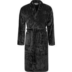 L - Men Sleepwear Heat Holders Mens Thermal Dressing Gown - Black