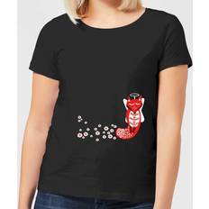 By IWOOT Flower Fox Women's T-Shirt Black