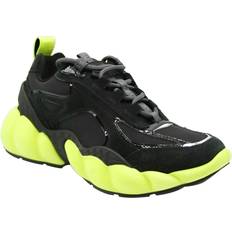 MCM Women's Black Luft Collection Suede Neon Green Trim Sneaker35 US MES9AMM66BK