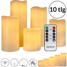 Plastic LED Candles Monzana Real Wax 10Pcs LED Candle