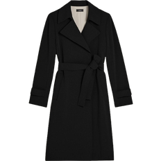 Theory Oaklane Admiral Crepe Trench Coat - Black